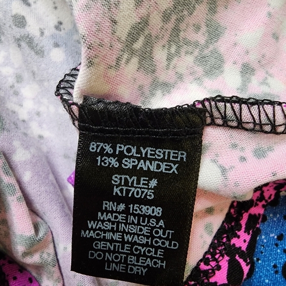 NWT Pixie Lane Long Sleeve Skater Dress - Magenta Teal Ombre Splatter Size 8 - Picture 5 of 7